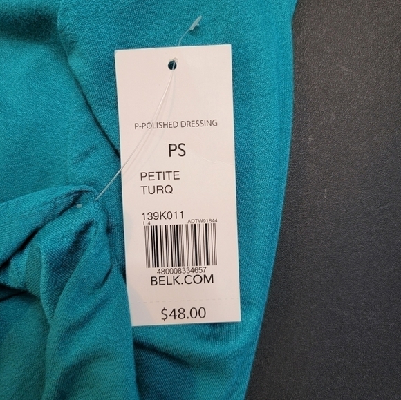 KIM Rogers 3/4 Sleeves Blouse Turquoise Size Small Petite - Picture 7 of 7